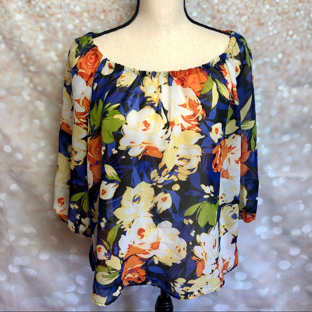 Pleione Floral Off-Shoulder Blouse